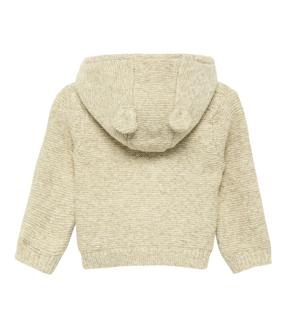 Strickjacke mit Plüschfutter und Kapuze mit Ohren