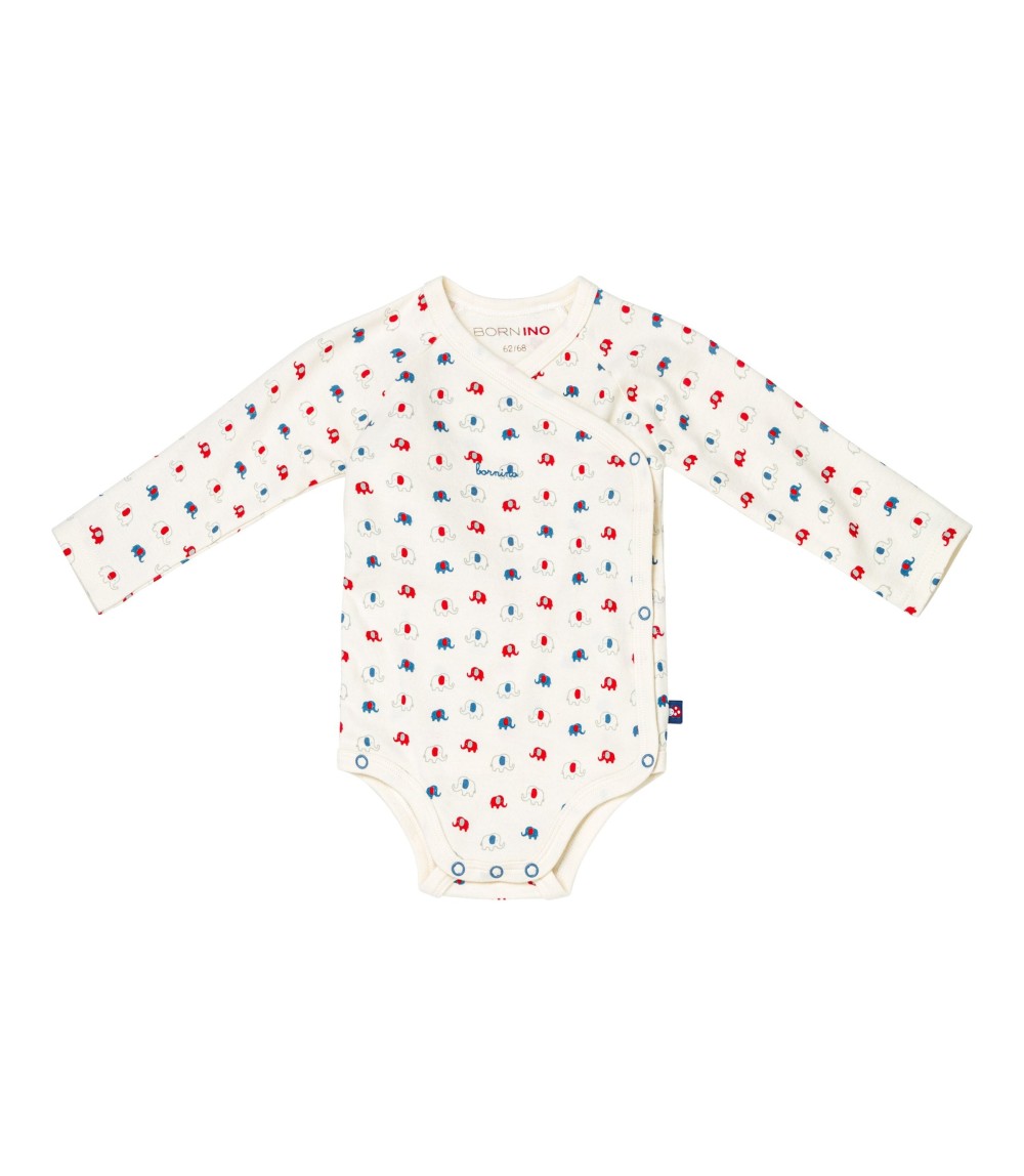 3er-Pack Wickelbodys langarm Elefant Ringel