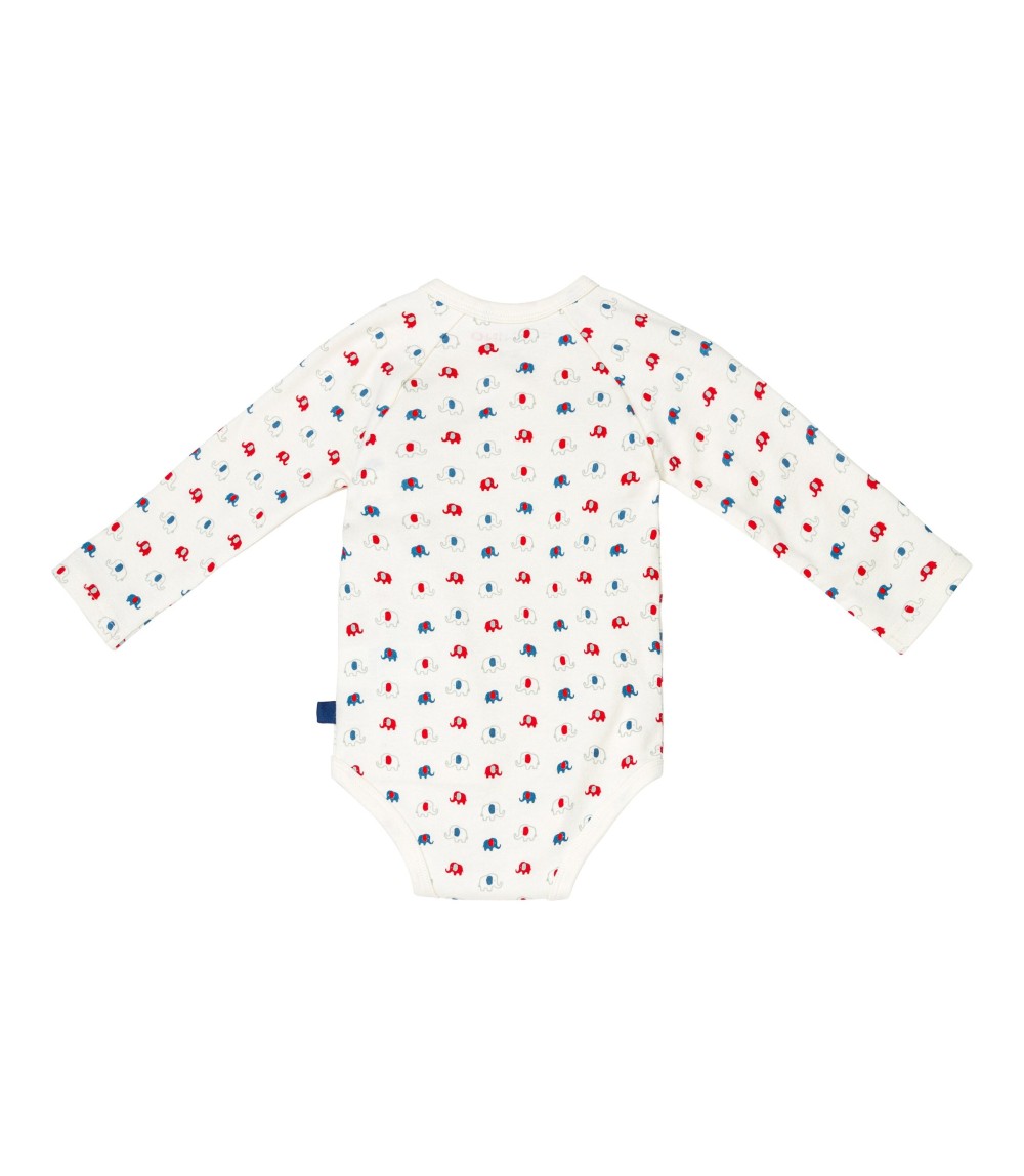 3er-Pack Wickelbodys langarm Elefant Ringel