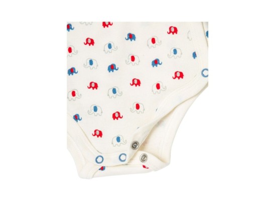 3er-Pack Wickelbodys langarm Elefant Ringel