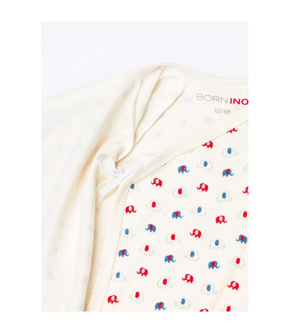 3er-Pack Wickelbodys langarm Elefant Ringel