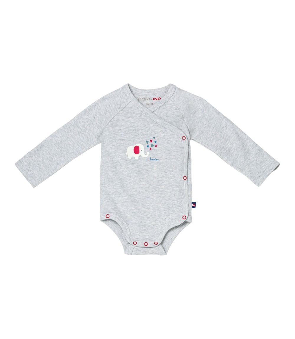 3er-Pack Wickelbodys langarm Elefant Ringel