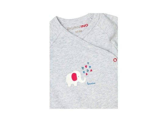 3er-Pack Wickelbodys langarm Elefant Ringel