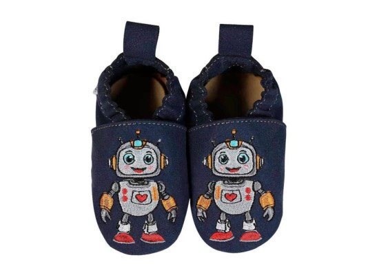 Kinderschuhe RecyStep Roboter Herz blau