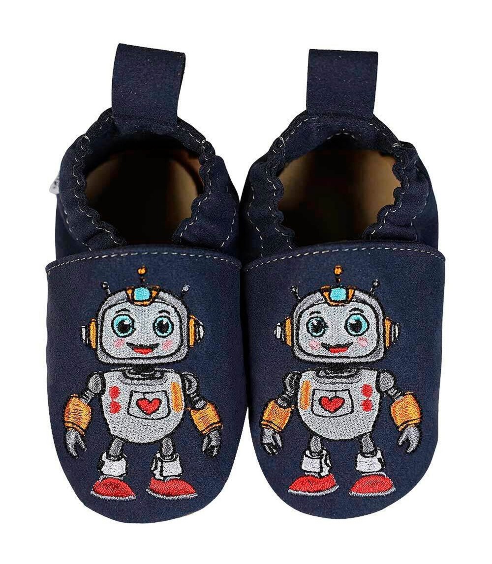 Kinderschuhe RecyStep Roboter Herz blau