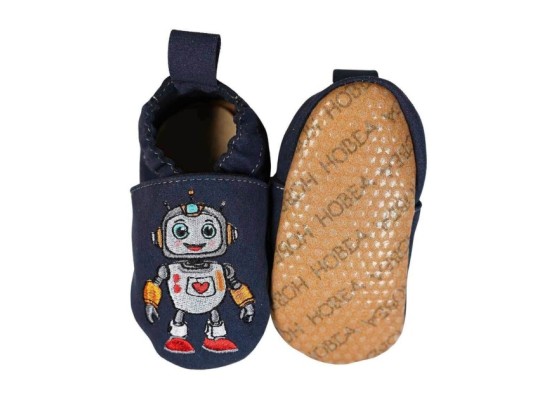 Kinderschuhe RecyStep Roboter Herz blau