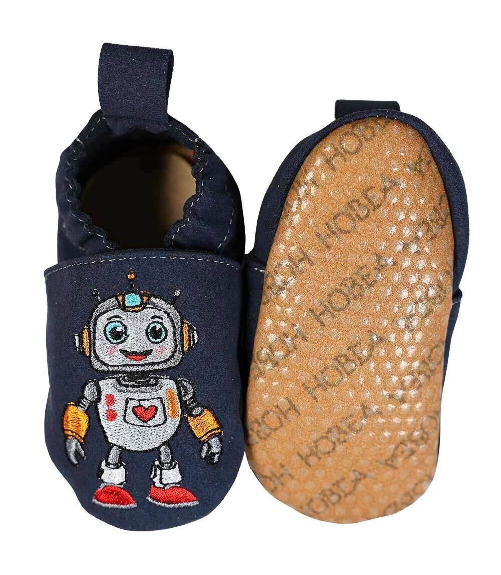 Kinderschuhe RecyStep Roboter Herz blau