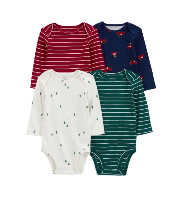 4er-Pack Bodys langarm Weihnachten