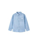 Chambray-Hemd langarm Leinenanteil