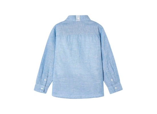 Chambray-Hemd langarm Leinenanteil