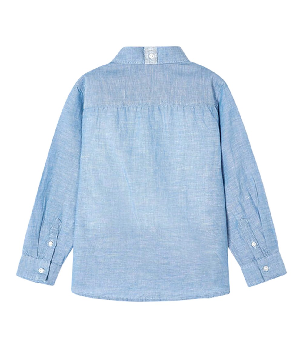 Chambray-Hemd langarm Leinenanteil