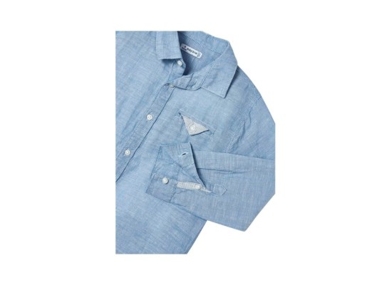 Chambray-Hemd langarm Leinenanteil