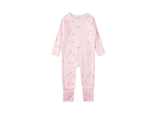Schlafoverall mit Klappfuß Vögel