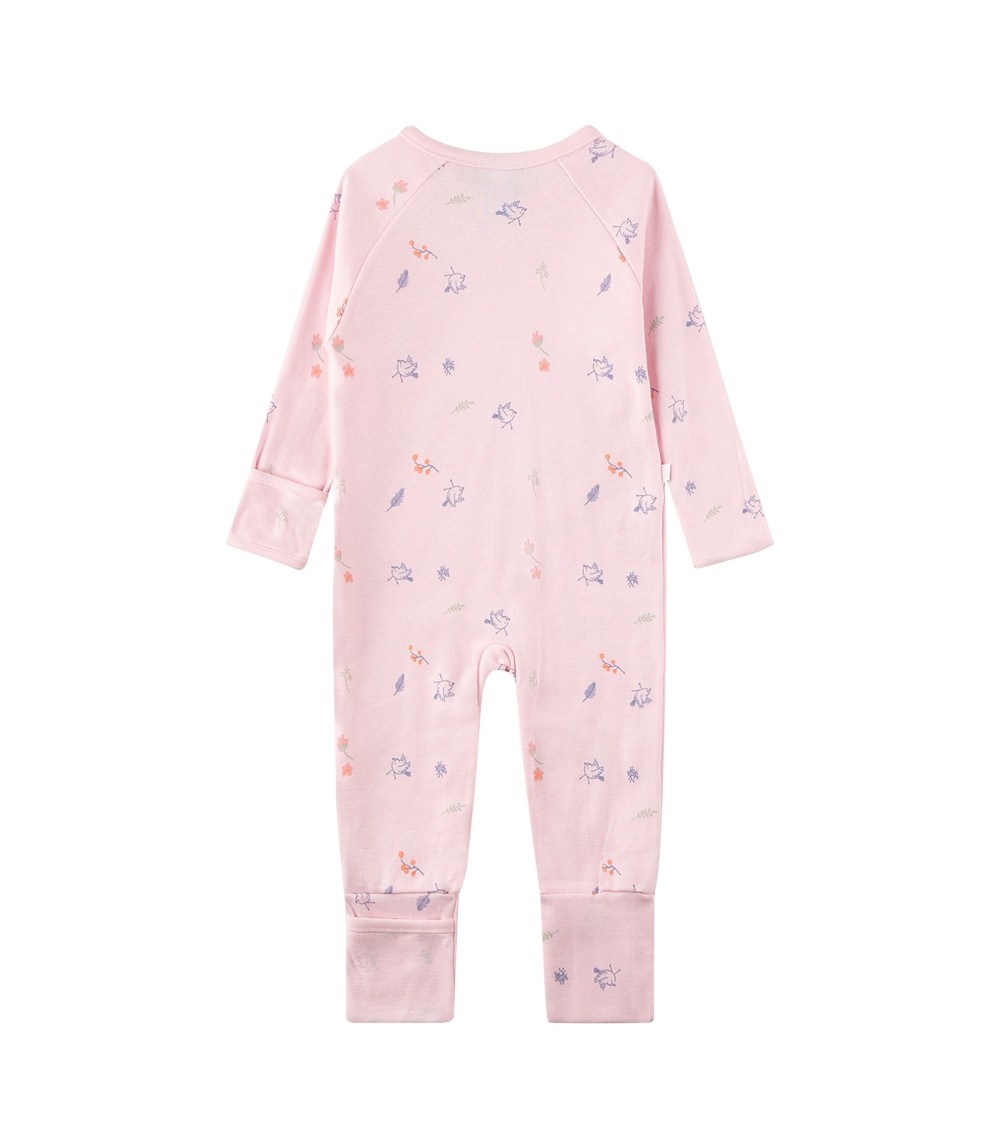 Schlafoverall mit Klappfuß Vögel