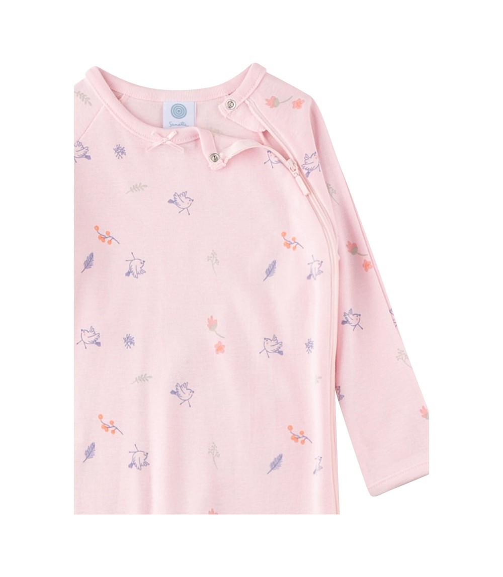 Schlafoverall mit Klappfuß Vögel