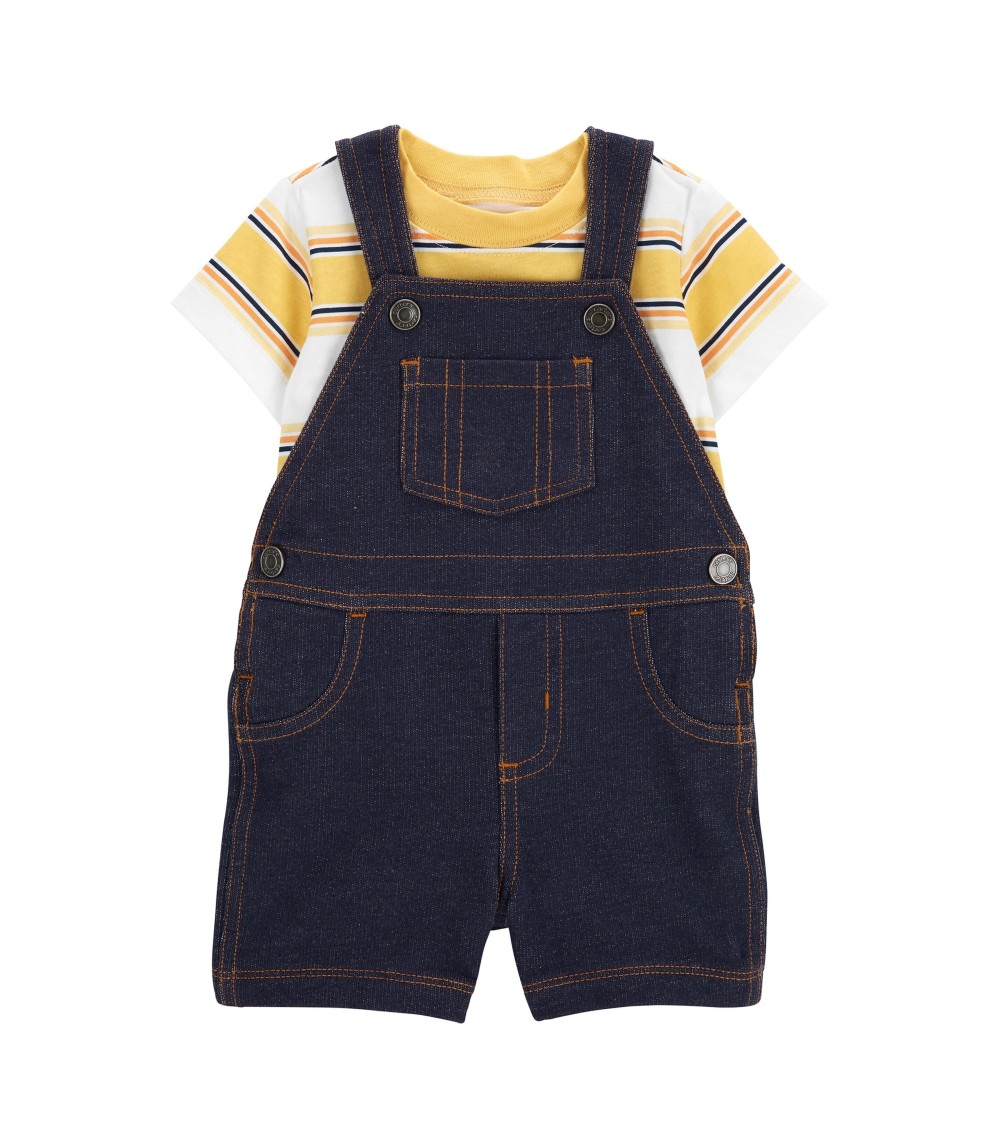 2-tlg. Set T-Shirt und Latzhose kurz