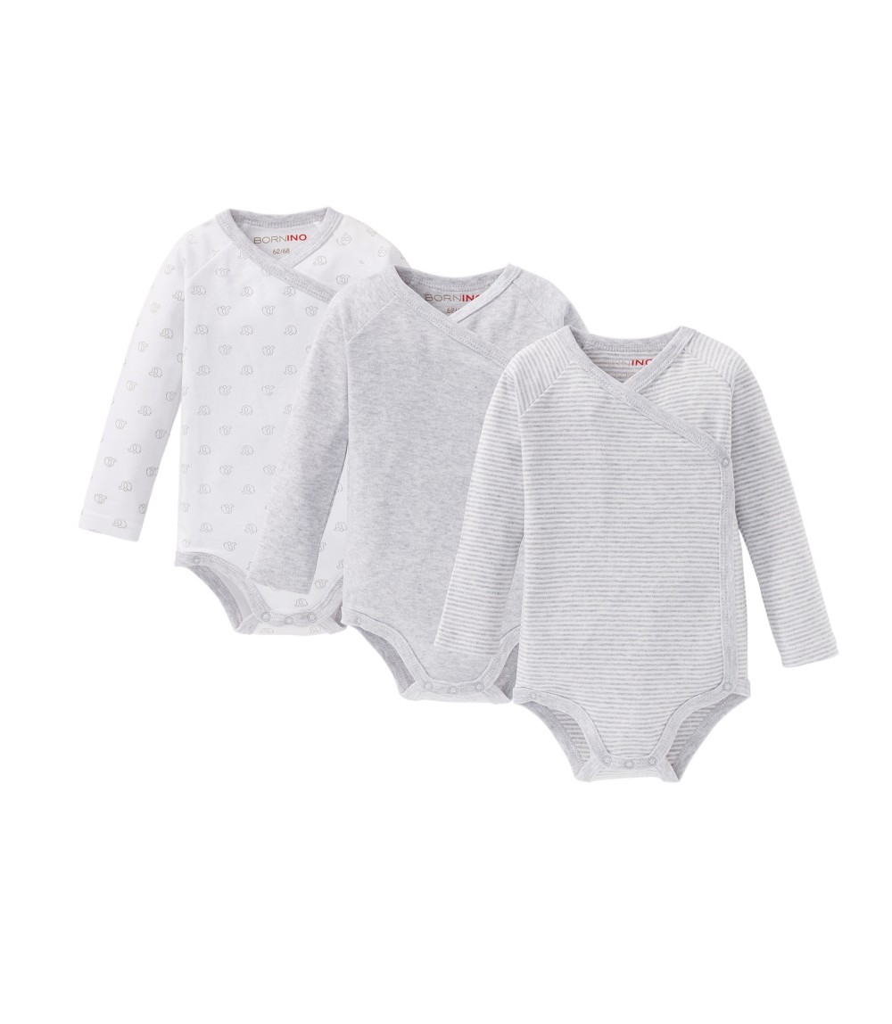 3er-Pack Wickelbodys langarm