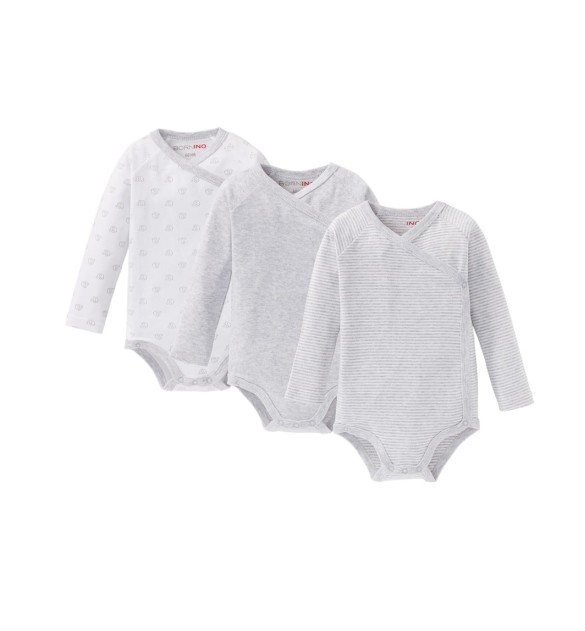 3er-Pack Wickelbodys langarm