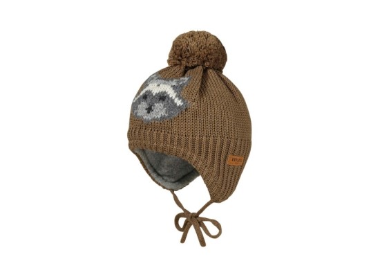 Winter-Strickmütze Waschbär