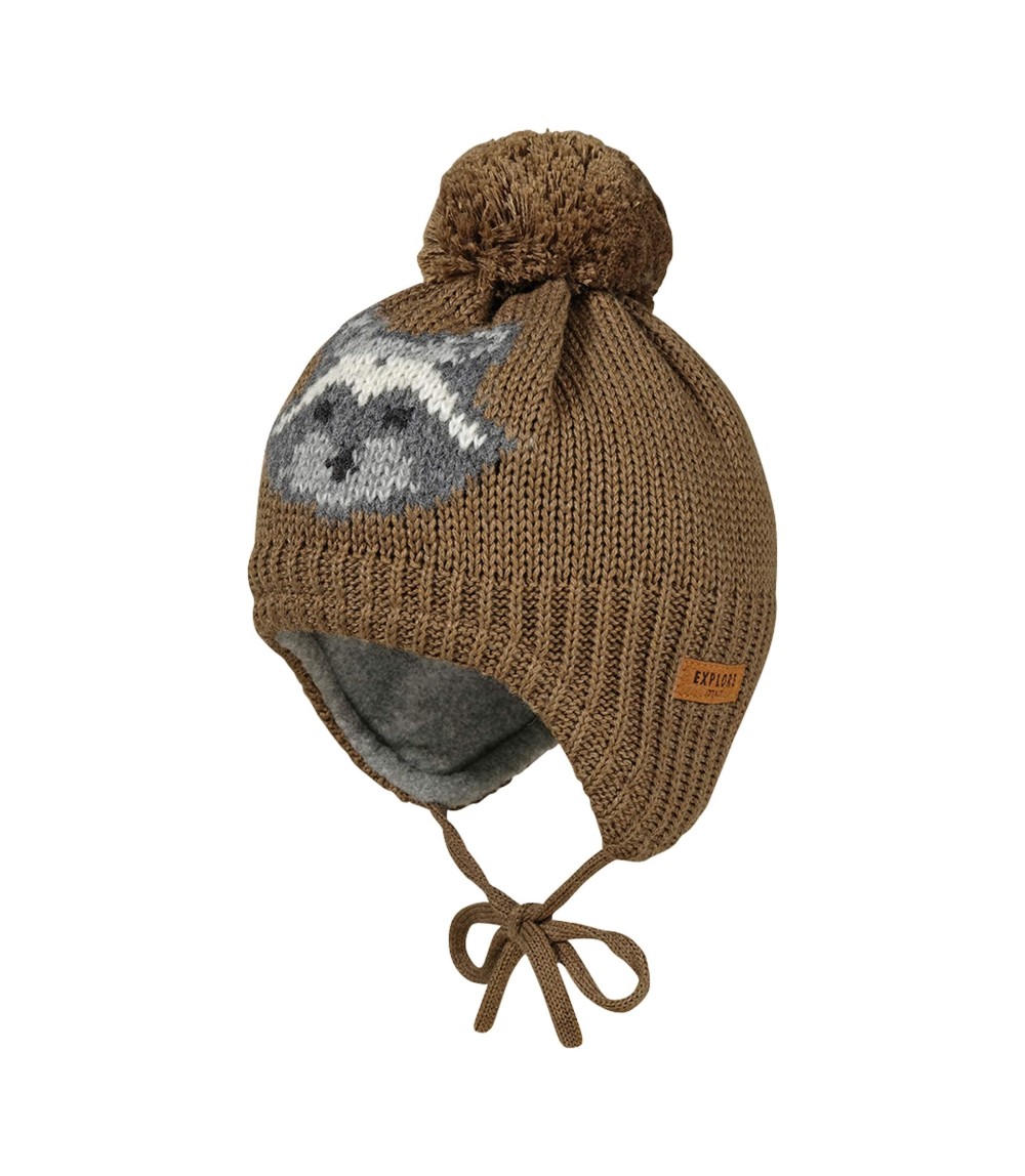 Winter-Strickmütze Waschbär