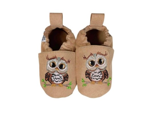 Kinderschuhe RecyStep Eule beige