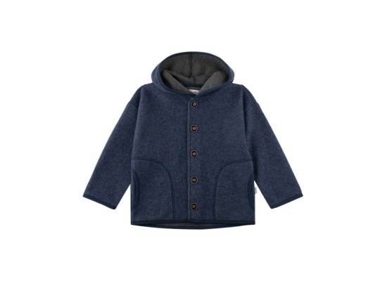 Wollfleece-Jacke mit Kapuze