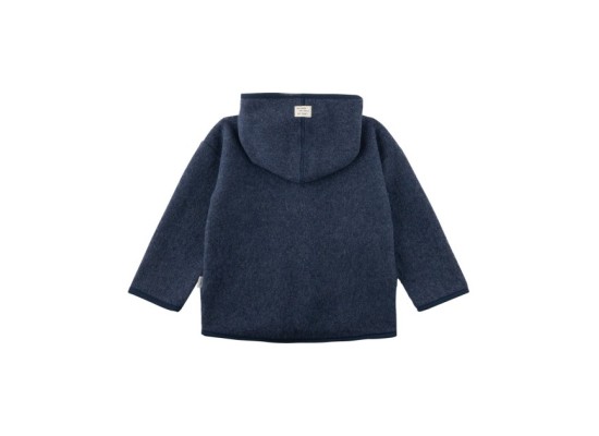 Wollfleece-Jacke mit Kapuze