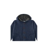 Wollfleece-Jacke mit Kapuze