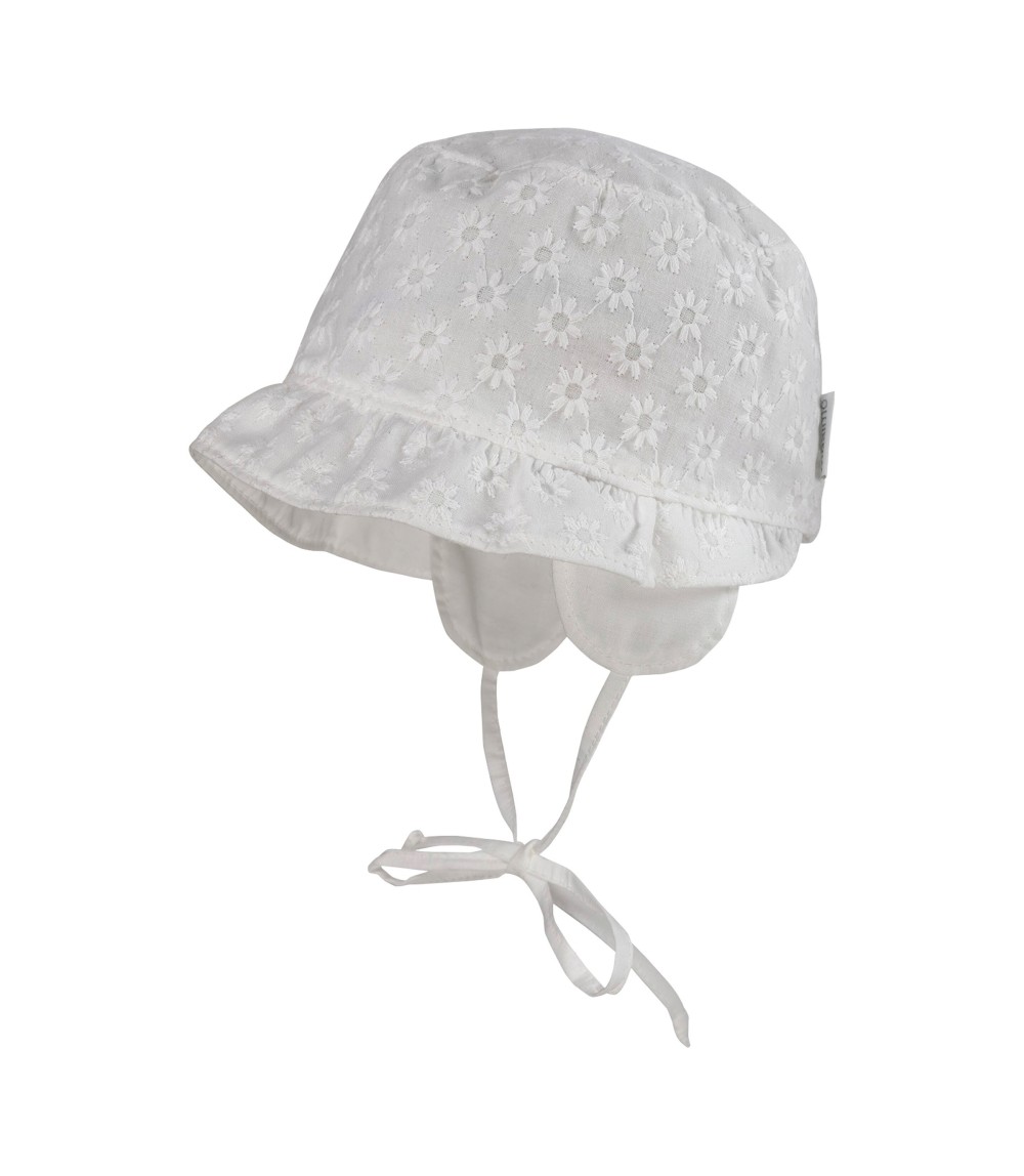 Schirmmütze mit Lochstickerei-Blumen