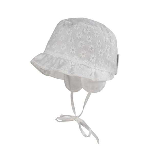 Schirmmütze mit Lochstickerei-Blumen