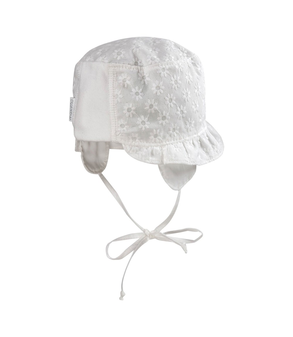 Schirmmütze mit Lochstickerei-Blumen