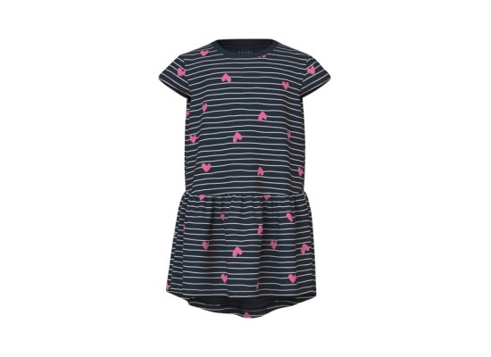 Kleid kurzarm Ringel Herzen