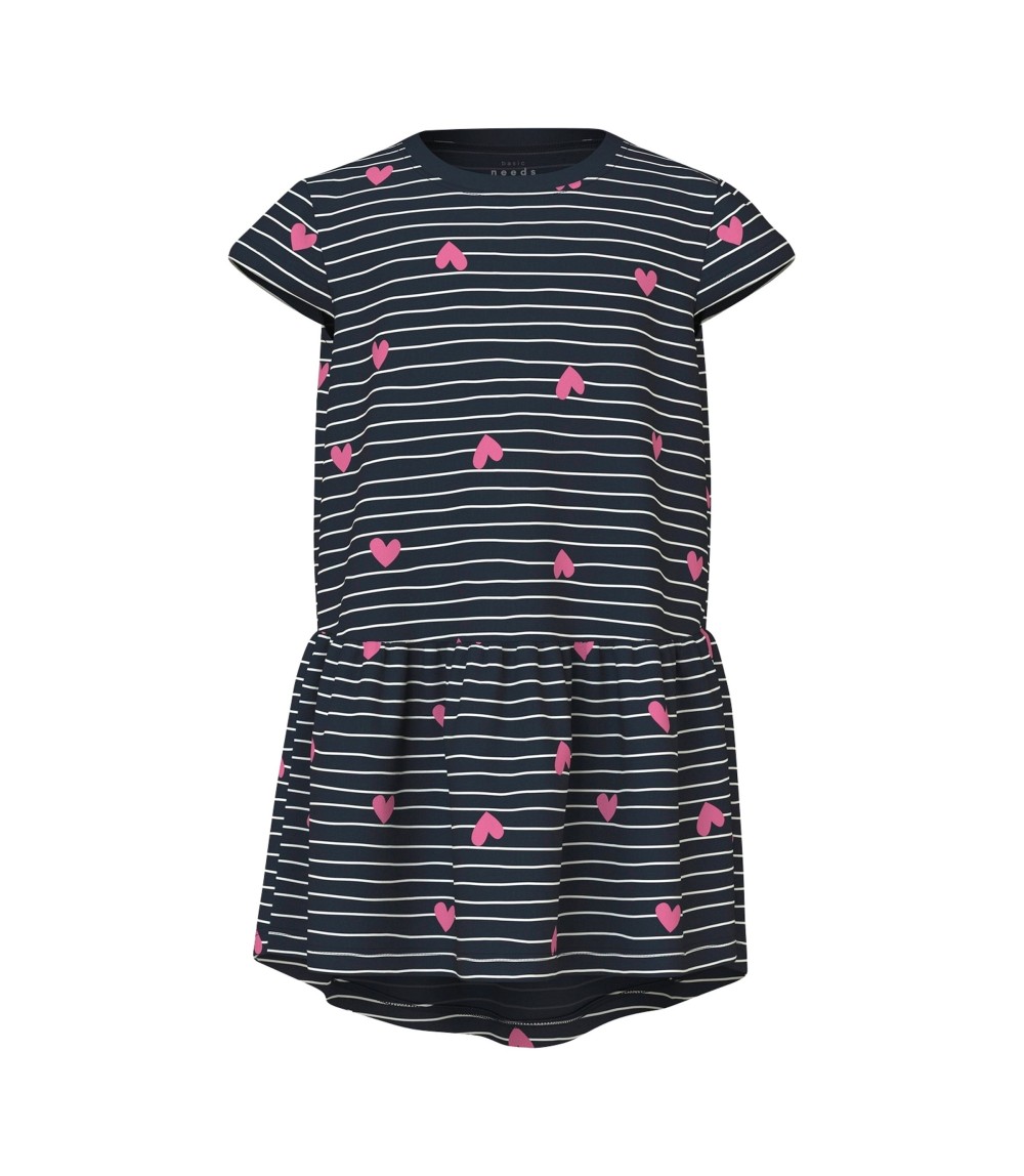 Kleid kurzarm Ringel Herzen