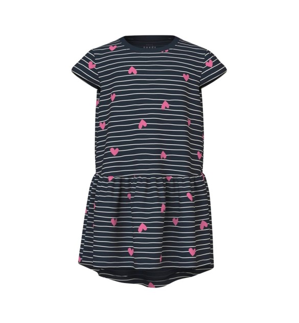 Kleid kurzarm Ringel Herzen