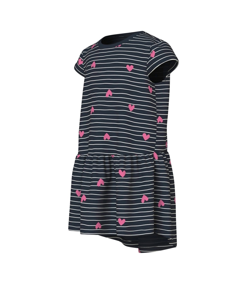 Kleid kurzarm Ringel Herzen