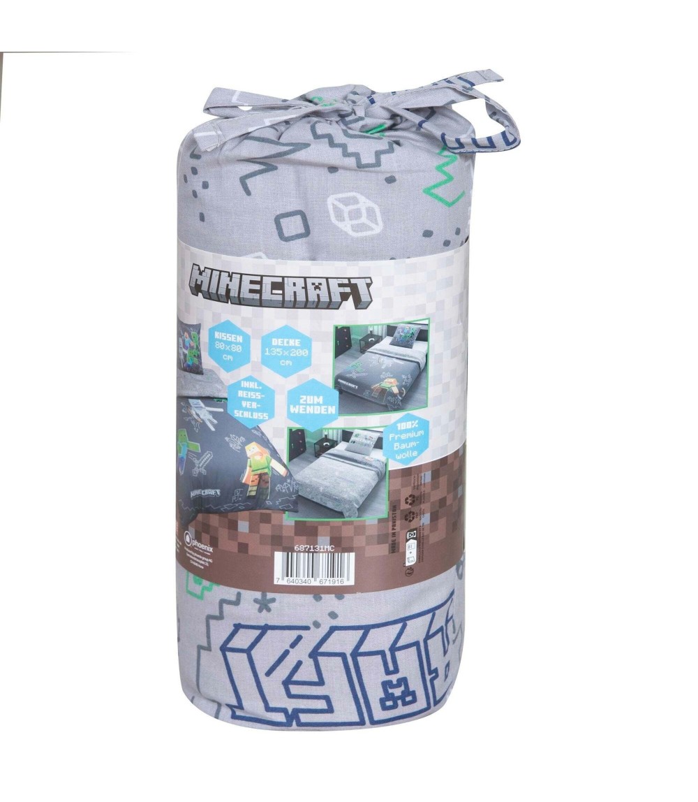 Wendebettwäsche mit Reißverschluss, aus Baumwolle MINECRAFT