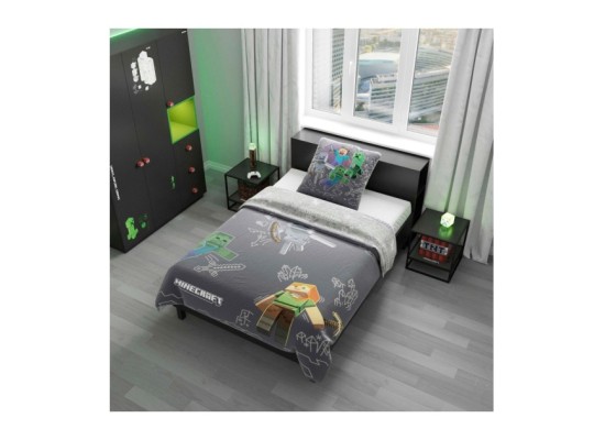 Wendebettwäsche mit Reißverschluss, aus Baumwolle MINECRAFT