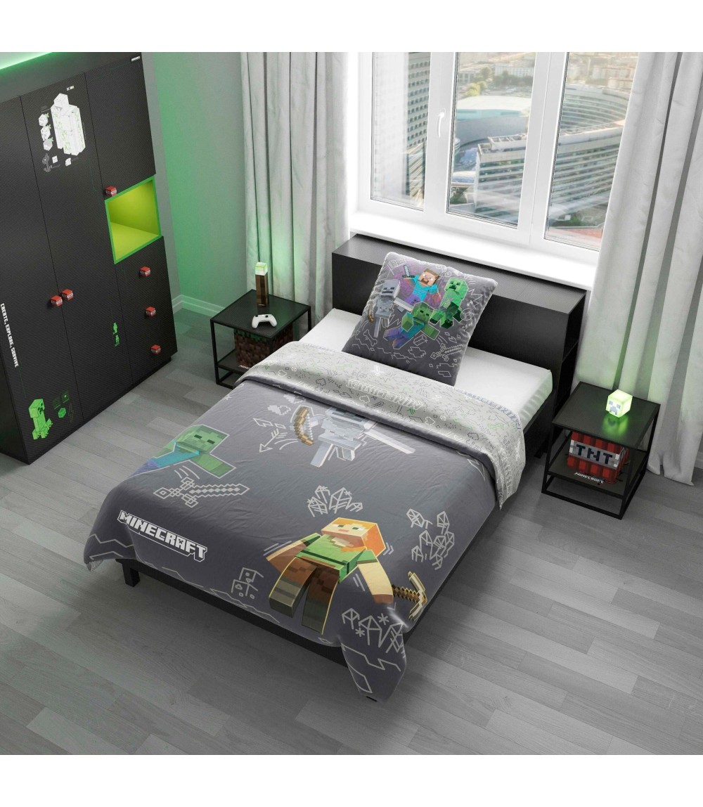 Wendebettwäsche mit Reißverschluss, aus Baumwolle MINECRAFT