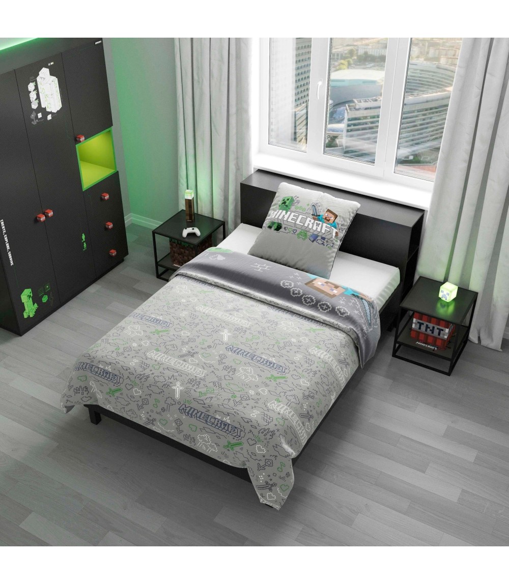 Wendebettwäsche mit Reißverschluss, aus Baumwolle MINECRAFT