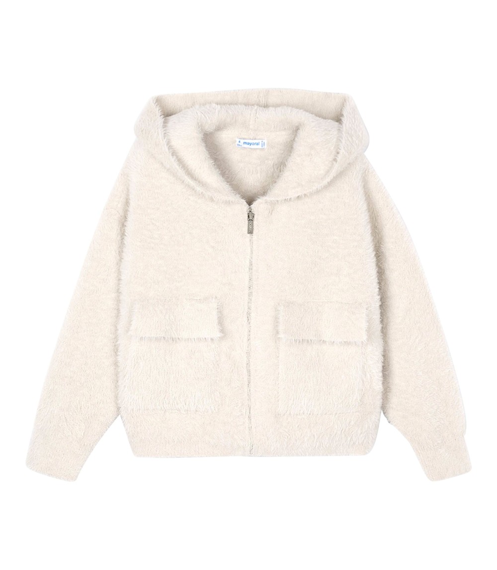 Strickjacke mit Kapuze und Taschen