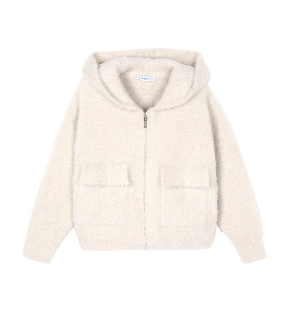 Strickjacke mit Kapuze und Taschen