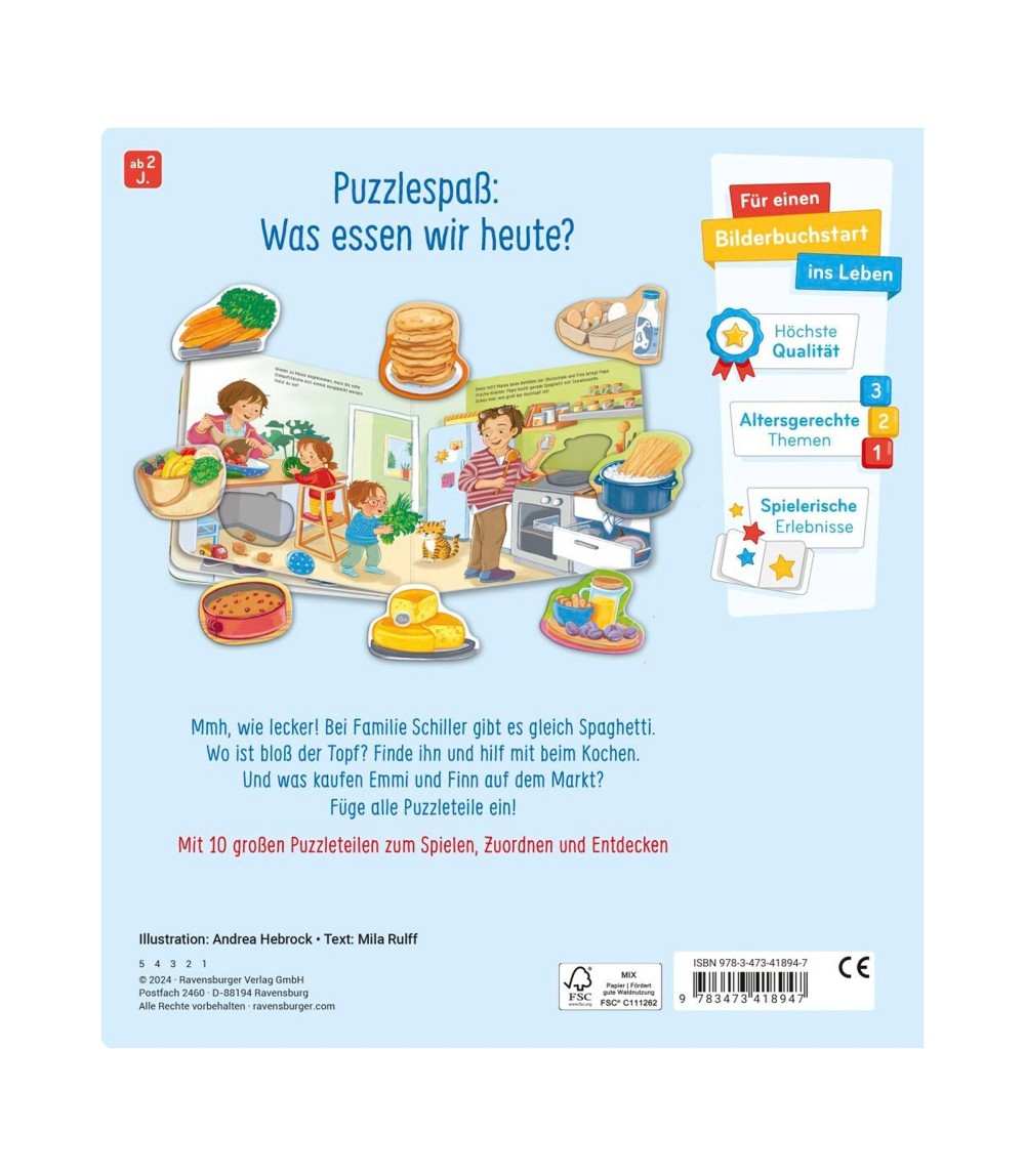 Mein großes Puzzle-Spielbuch Das essen wir heute