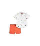 2-tlg. Set Hemd kurzarm und Webshorts Tiere