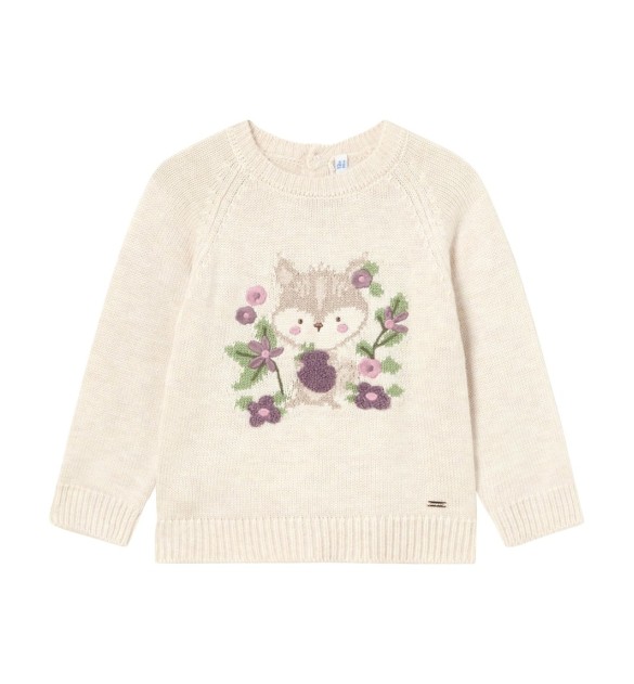 Strickpullover Eichhörnchen Blumen