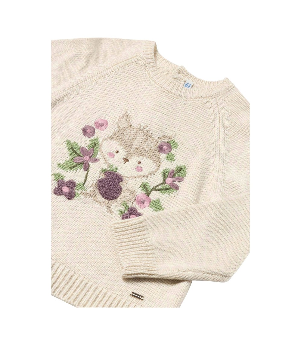 Strickpullover Eichhörnchen Blumen