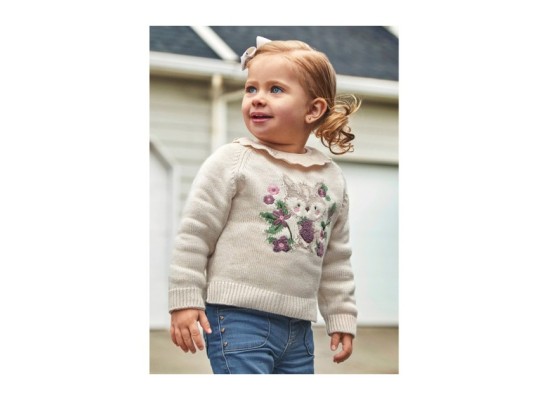 Strickpullover Eichhörnchen Blumen