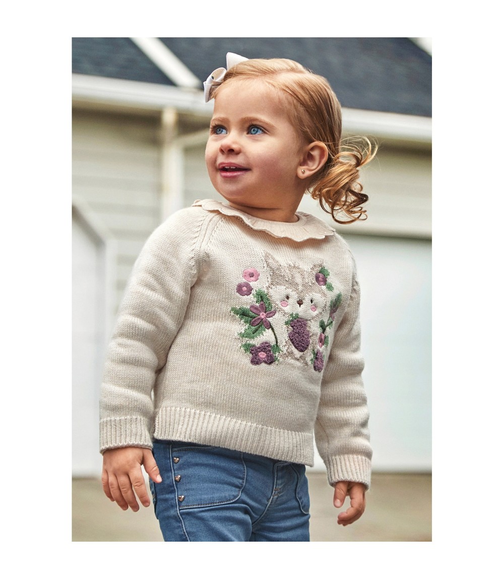 Strickpullover Eichhörnchen Blumen