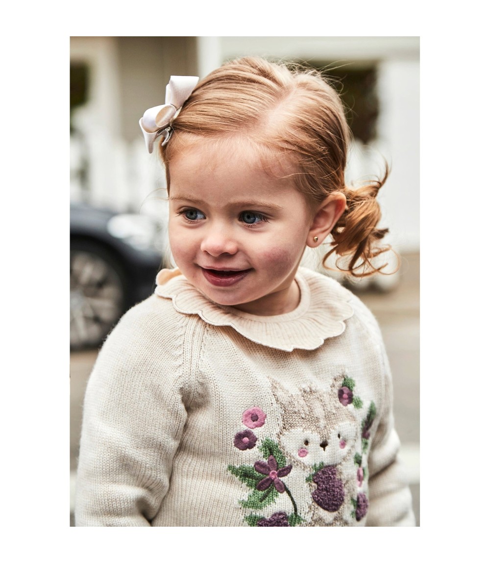 Strickpullover Eichhörnchen Blumen