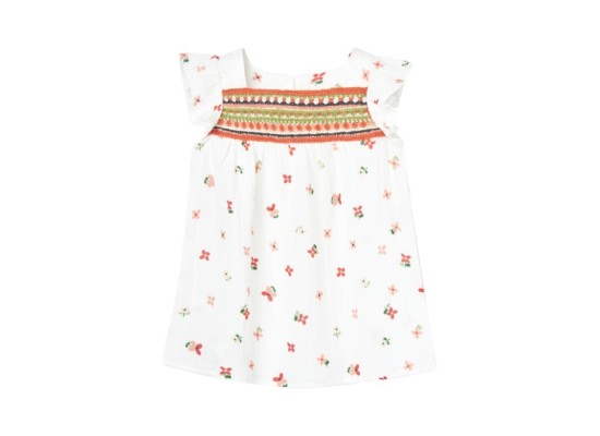 Musselin-Kleid Flügelarm Blumen