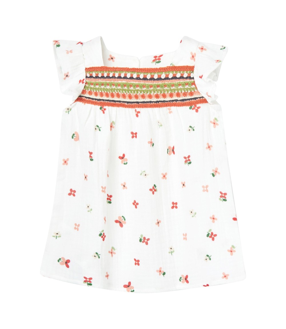 Musselin-Kleid Flügelarm Blumen